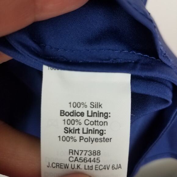 J. Crew | Blue Strapless Silk Dress 4 Royal New! - Picture 8 of 9